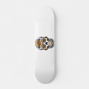 Skateboard Crâne à sucre rose jaune