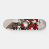Skateboard Crâne aux roses rouges (Horz)