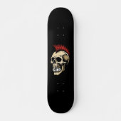 Skateboard Crâne avec rocher punk mohawk (Devant)