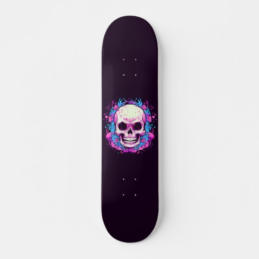 Skateboard Crâne Blanc (Devant)