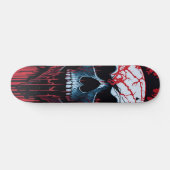 Skateboard Crâne blanc, rouge et noir - Crâne numérique (Horz)