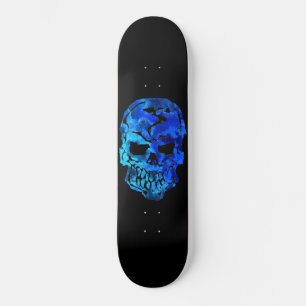 Skateboard Crâne bleu océan