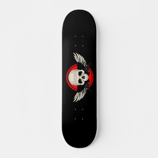 Skateboard Crâne d'aile - ROUGE (Devant)