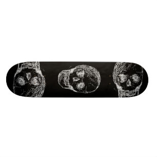 Skateboard Crâne, dans le blanc