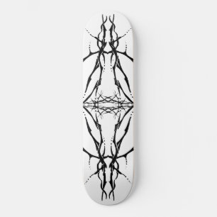 Skateboard Crâne de cerf tribal noir motif de chasse