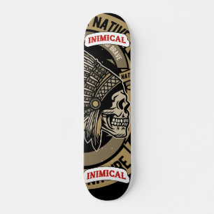 Skateboard Crâne de coiffure amérindienne de l'Ouest immuable