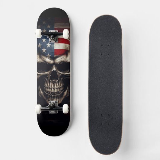 Skateboard Crâne de drapeau américain (Recto)