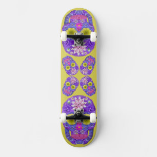 Skateboard Crâne de fleurs 5