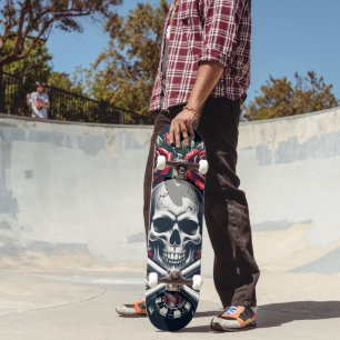 Skateboard Crâne de Poker