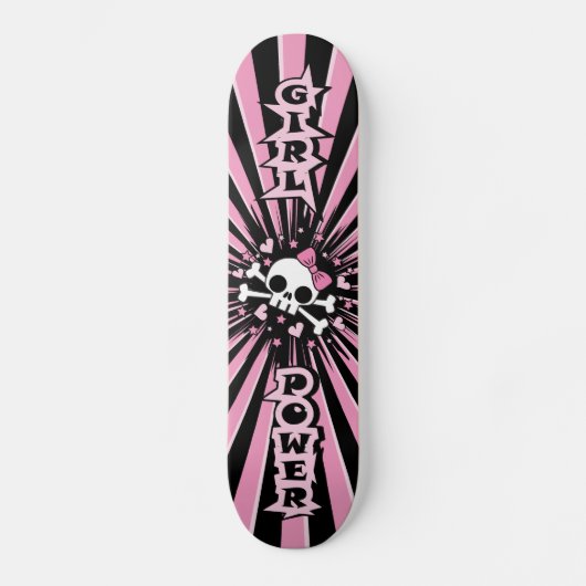 Skateboard Crâne de puissance de fille (Recto)