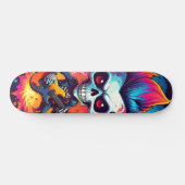 Skateboard Crâne de rockeur avec mohawk (Horz)