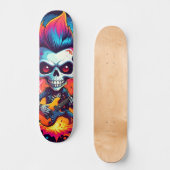 Skateboard Crâne de rockeur avec mohawk (Recto)