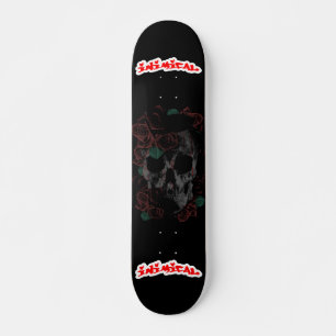 Skateboard Crâne de Rose inimitable