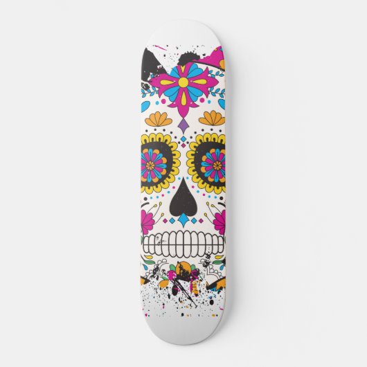 Skateboard Crâne de sucre dia de los muertos (Recto)