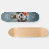Skateboard Crâne de sucre multicolore gras (Horz)