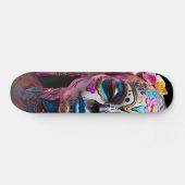 Skateboard Crâne de sucre multicolore gras (Horz)