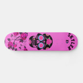 Skateboard Crâne de sucre noir sur marque Pink Dd (Horz)