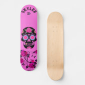 Skateboard Crâne de sucre noir sur marque Pink Dd (Recto)