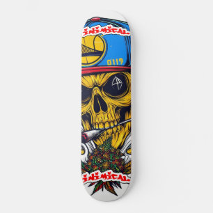Skateboard Crâne d'état d'or inimitable