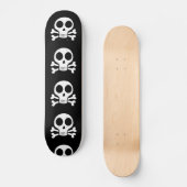 Skateboard crâne effrayant sur fond noir (Recto)