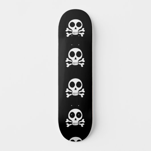 Skateboard crâne effrayant sur fond noir (Recto)