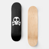 Skateboard crâne effrayant sur fond noir (Recto)