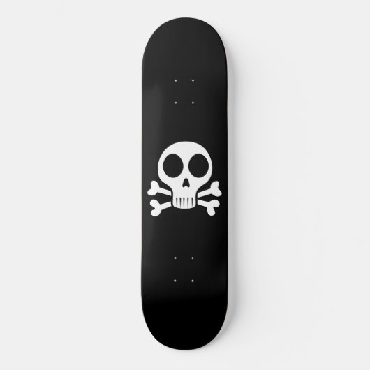 Skateboard crâne effrayant sur fond noir (Recto)