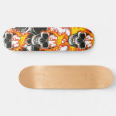 Skateboard Crâne enflammé en feu (Horz)