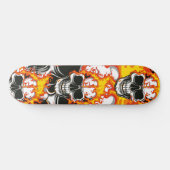 Skateboard Crâne enflammé en feu (Horz)