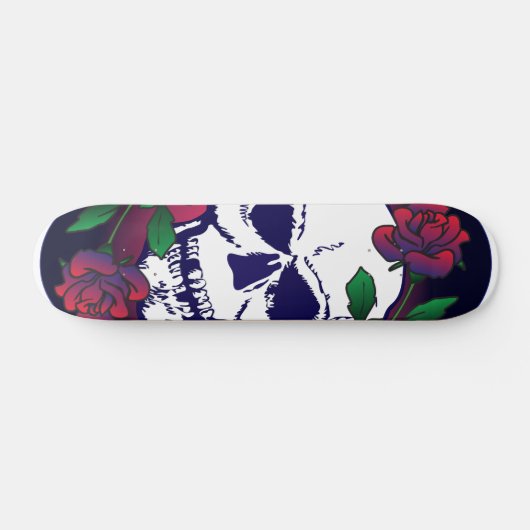 Skateboard Crâne et Rose (Horz)