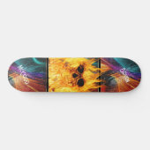 Skateboard Crâne flamboyant (Horz)