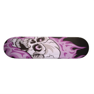 Skateboard Crâne flamboyant pourpre
