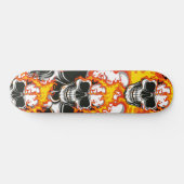 Skateboard Crâne flammé en feu (Horz)