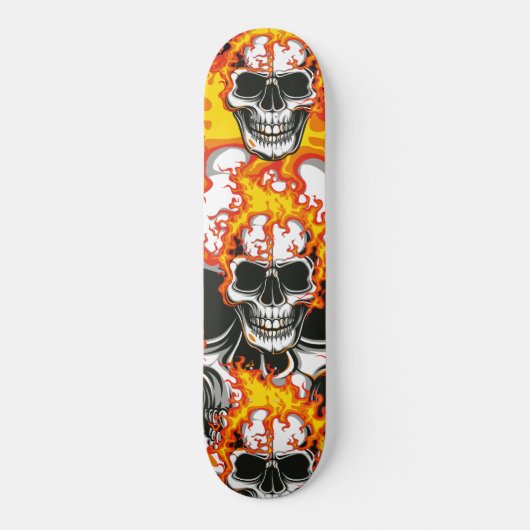 Skateboard Crâne flammé en feu (Recto)
