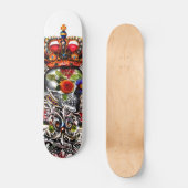 Skateboard Crâne floral couronné (Recto)