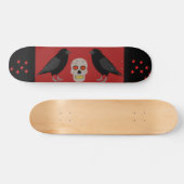 Skateboard Crâne gothique et ravens du gardien Halloween (Horz)