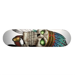 Skateboard Crâne gothique tribal indien indigène
