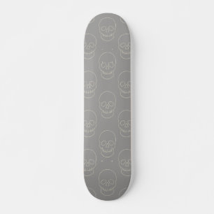 Skateboard Crâne - Gris fantôme et Blanc osseux