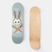 Skateboard Crâne lapin de dessin animé et os croisés (Recto)