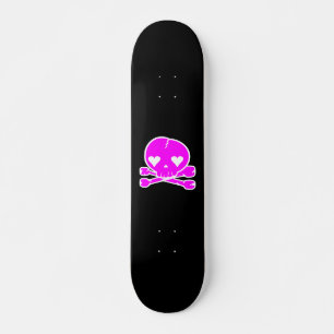 Skateboard Crâne Mignon Gothique Lolita Noir & Rose