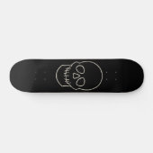 Skateboard Crâne - Noir de chauve-souris et Blanc d'os (Horz)