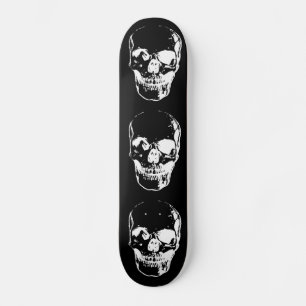 Skateboard Crâne - noir et blanc