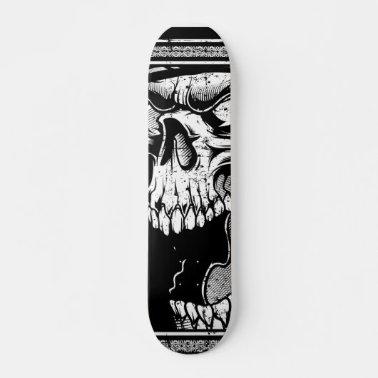 Skateboard Crâne noir et blanc (Devant)