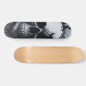 Skateboard Crâne noir et blanc - conception de crânes numériq (Horz)