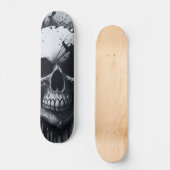 Skateboard Crâne noir et blanc - conception de crânes numériq (Recto)