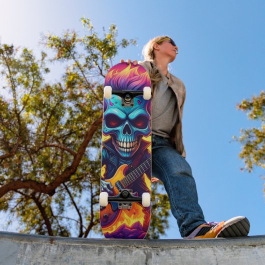 Skateboard Crâne Punk Rock (Extérieur 1)