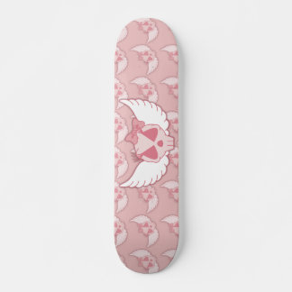 Skateboard Crâne rose avec planche à roulettes