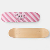Skateboard Crâne rose de lapin de Kawaii (Horz)