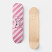 Skateboard Crâne rose de lapin de Kawaii (Recto)