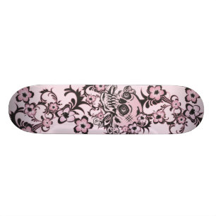 Skateboard Crâne rose de tatouage